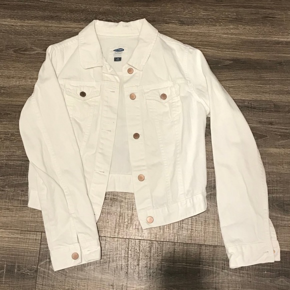 Old Navy Jackets & Blazers - Old Navy White Woman's Denim Jean Jacket